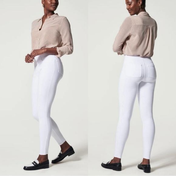 SPANX Pants - Spanx White Jeggings Skinny Jeans High Rise Women Size XL Stretch Denim Spring